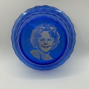 1930’s Shirley Temple Cereal Breakfast Bowl: Cobalt Depression Glass
